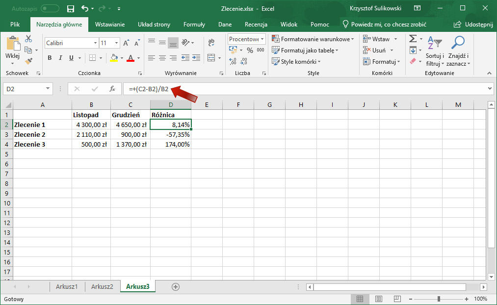 Excel Jak Obliczyć Procent Z Danej Liczby 8653
