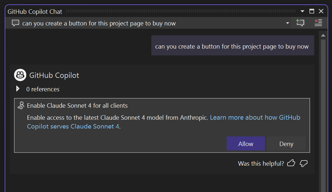 GitHub Copilot Chat w Visual Studio
