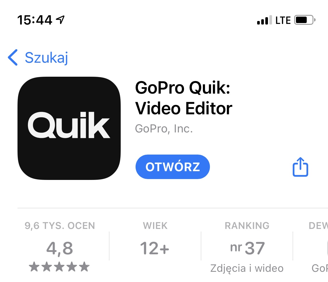 Go Pro Quik – ikonka w App Store