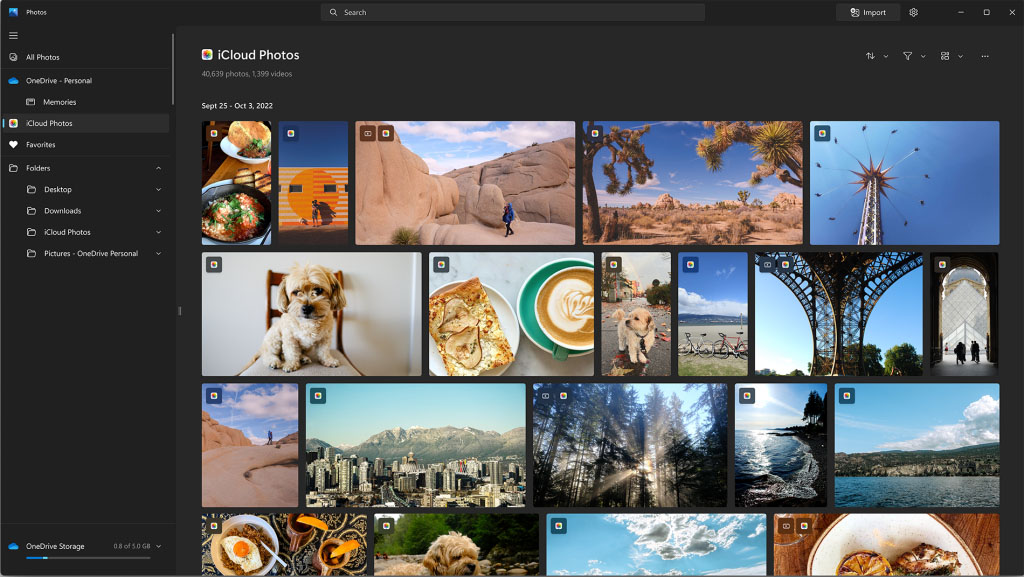 iCloud Photos w aplikacji Zdjęcia na Windows 11