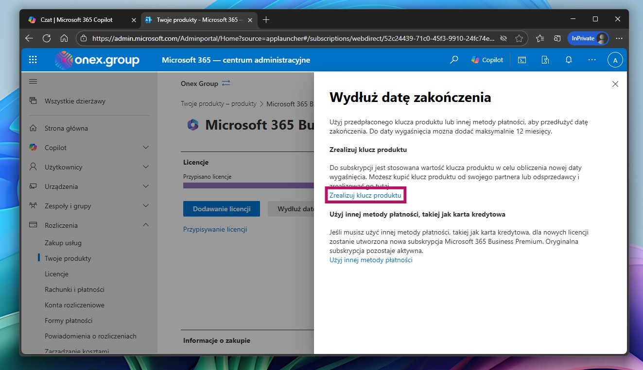 Jak prawidłowo aktywować klucz Microsoft 365, aby przedłużyć licencję?