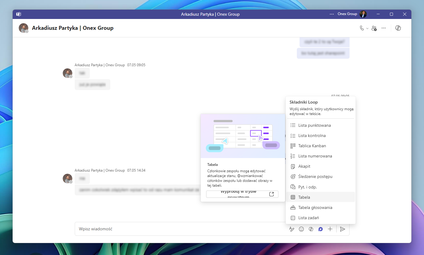 Jak używać składników Microsoft Loop w Teams?