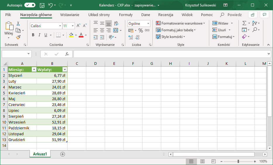 Excel - Jak włączyć Autozapis