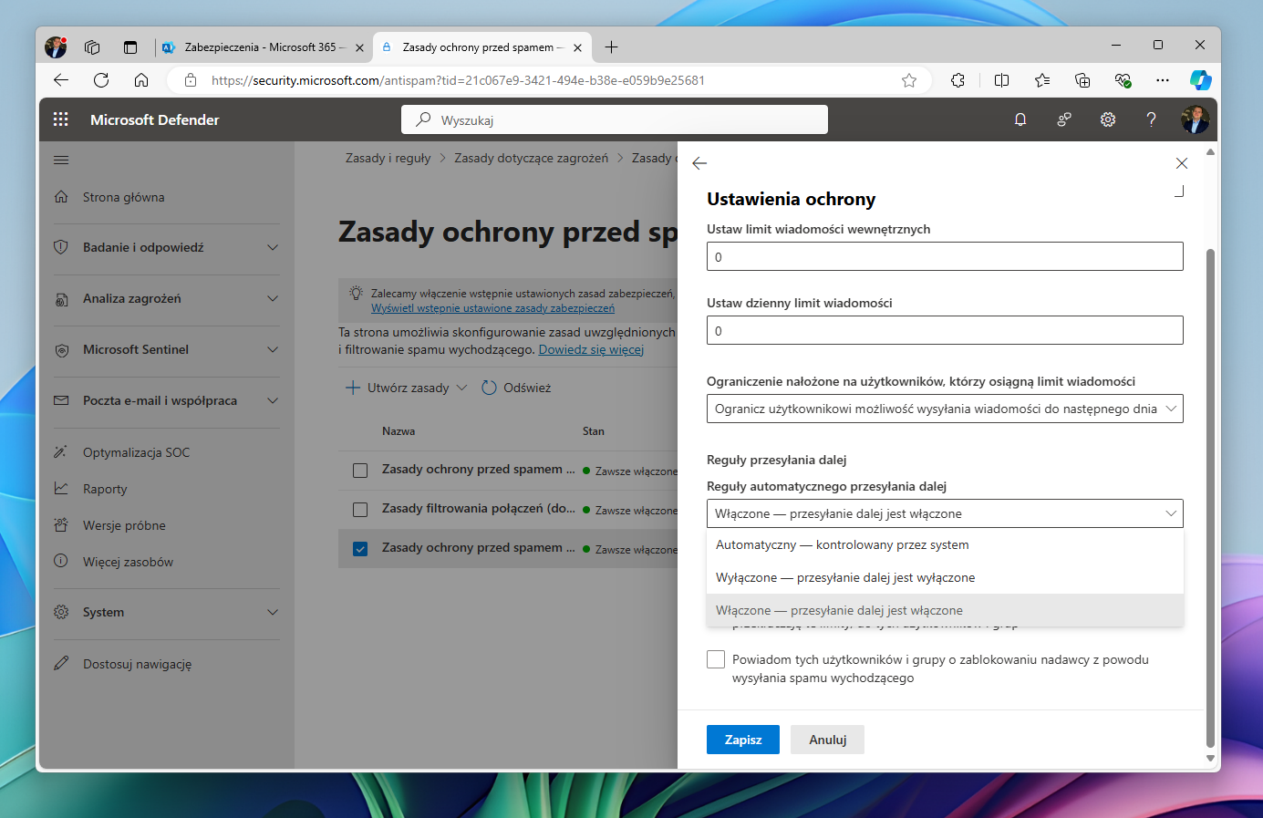 Jak zezwolić na przekazywanie e-mail do odbiorcy zewnętrznego w Exchange Online?