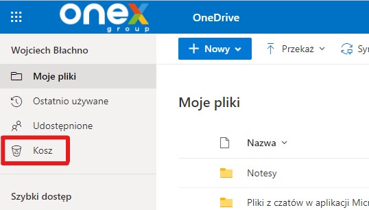 Kosz w OneDrive