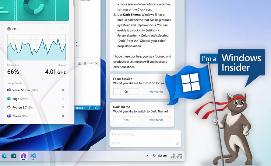 Windows Copilot dotarł do Windows 11 23H2 w Beta Channel (build 22631.2129)