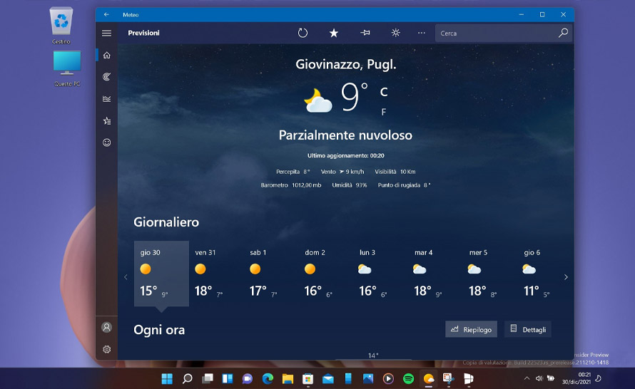 Aplikacja Pogoda dopasowuje się do Windows 11. Nowa funkcja w menu Start