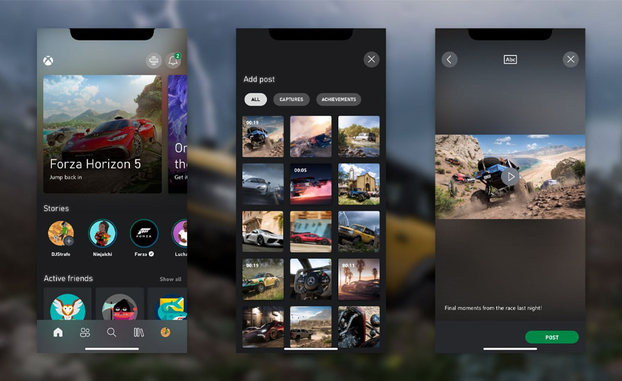 Relacje w stylu Instagrama w aplikacji Xbox na Androida i iOS