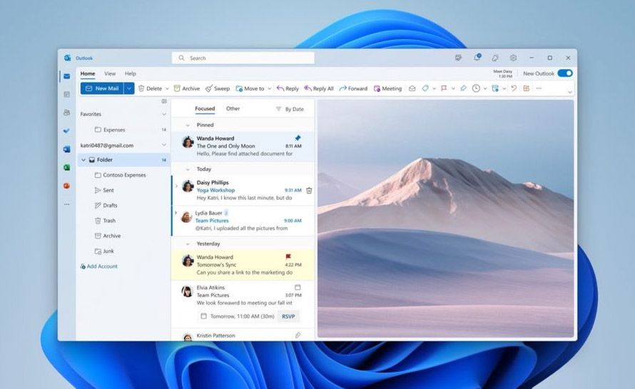 Nowy Outlook na Windows z obsługą kont Gmail i innych dostawców