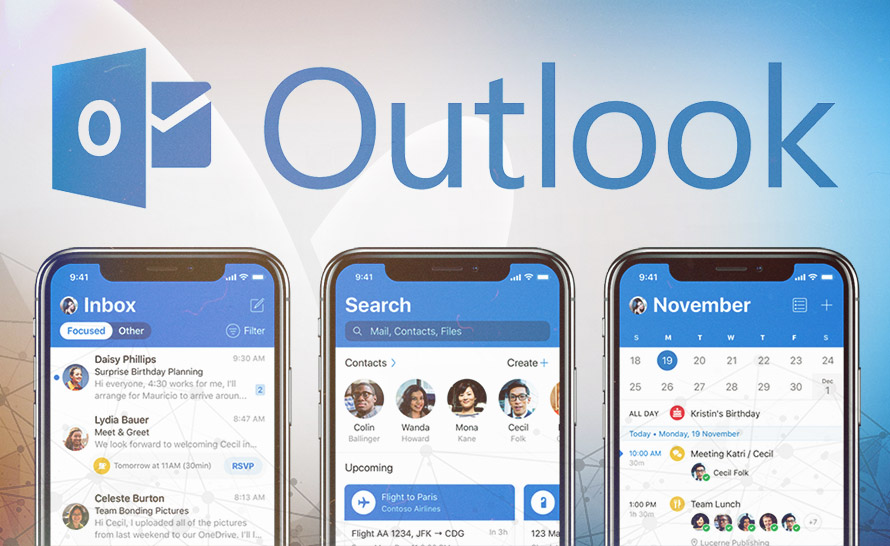 Outlook z odświeżonym interfejsem na iOS