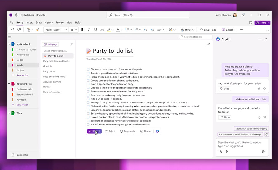 Microsoft 365 Copilot integruje się z OneNote. Sprawdź jego funkcje