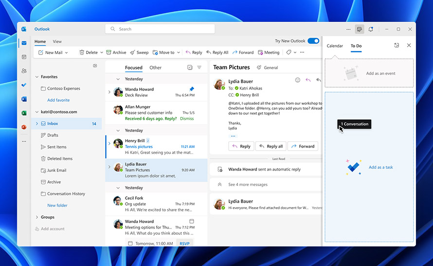 Więcej informacji o nowym Outlook na Windows