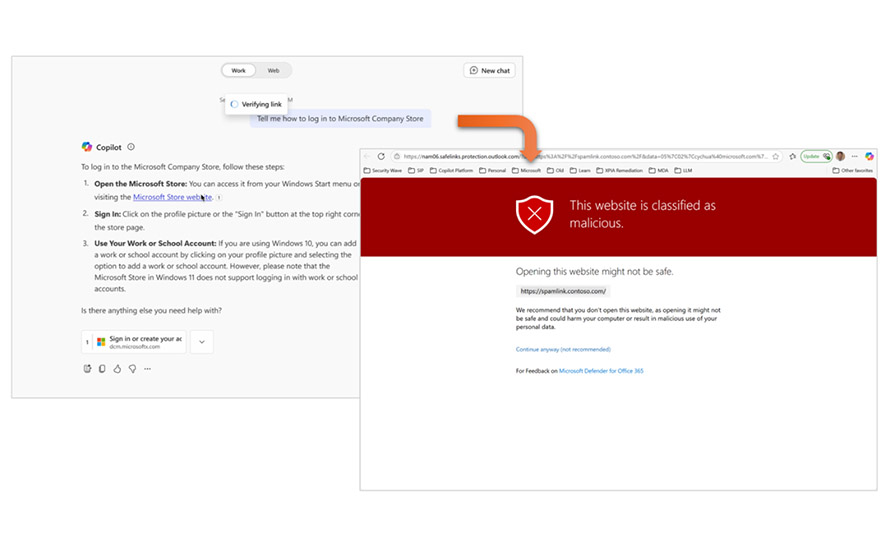 Microsoft 365 Copilot Chat z ochroną linków dzięki SafeLinks