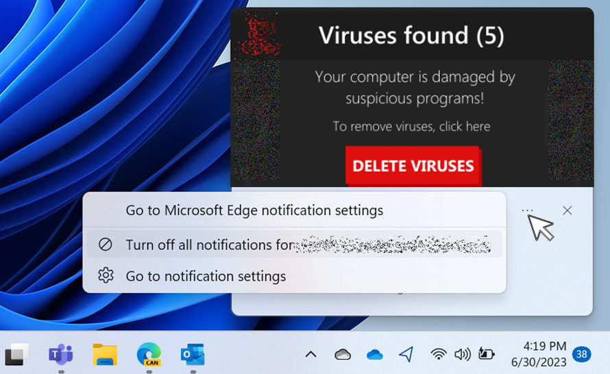 Edge blokuje teraz spamerskie powiadomienia