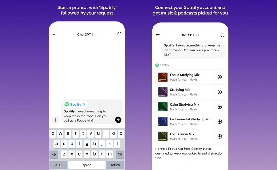 ChatGPT pozwala teraz sterować Spotify i innymi aplikacjami