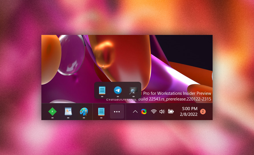 Nowa funkcja porządkowania aplikacji na pasku zadań w Windows 11
