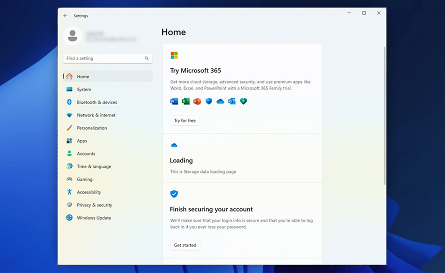 Ustawienia w Windows 11 zachęcają do korzystania z Microsoft 365