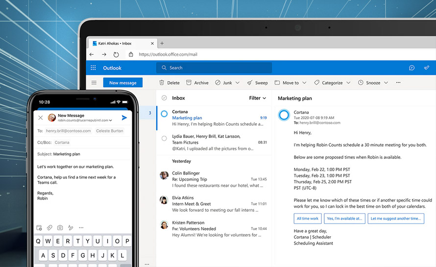Cortana w nowej usłudze planowania spotkań - Scheduler for Microsoft 365