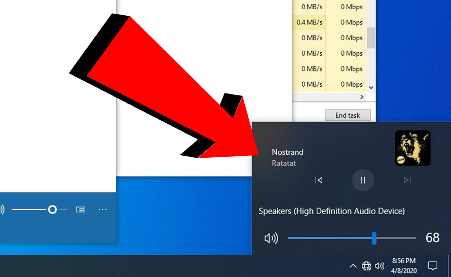 Nowa kontrolka odtwarzania w regulacji głośności Windows 10 20H2