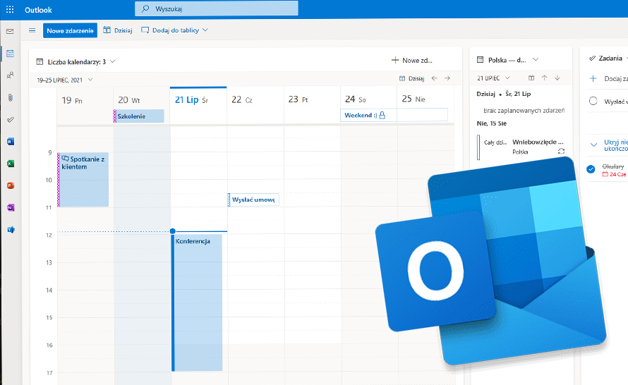 Widok tablicy kalendarza w Outlook.com zostanie wycofany