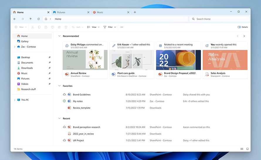 Eksplorator z nowym widokiem głównym. To był tydzień z Microsoft 272