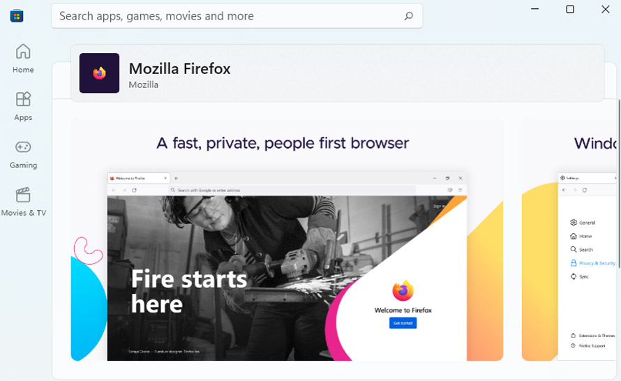 Firefox jako pierwsza duża przeglądarka dostępna do pobrania z Microsoft Store