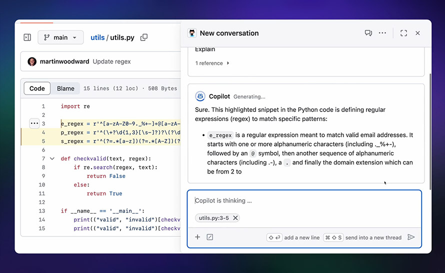 GitHub Copilot Chat będzie ogólnodostępny od grudnia