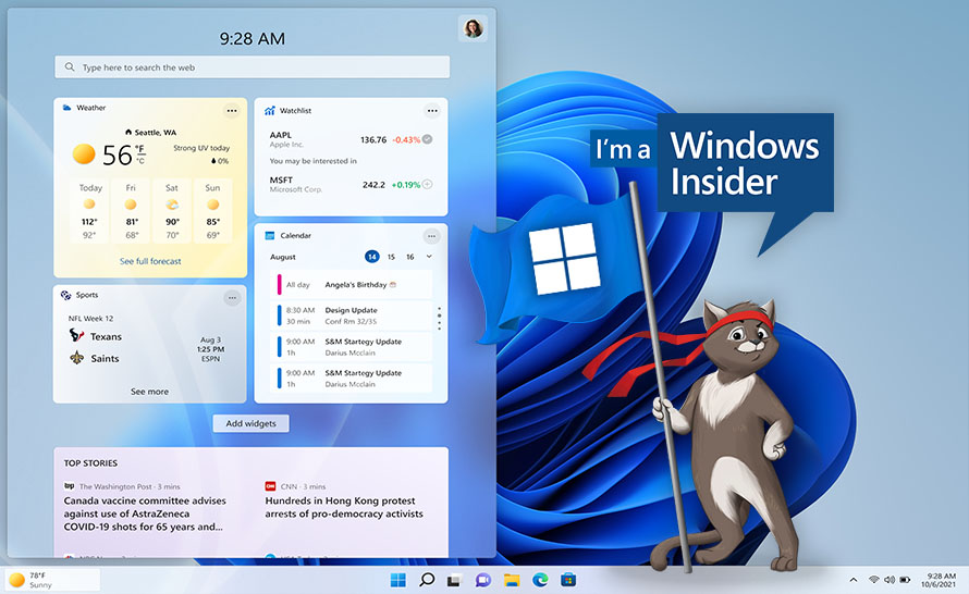 Spotlight na pulpicie i aktualizacja widżetów w Windows 11 (build 22518 w Dev Channel)
