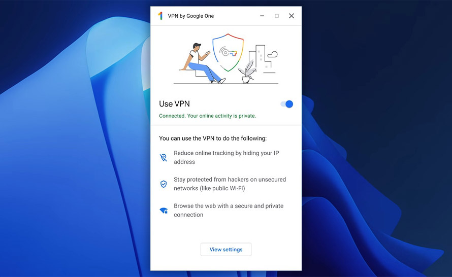 Aplikacja desktopowa Google One VPN dostępna na Windows i macOS