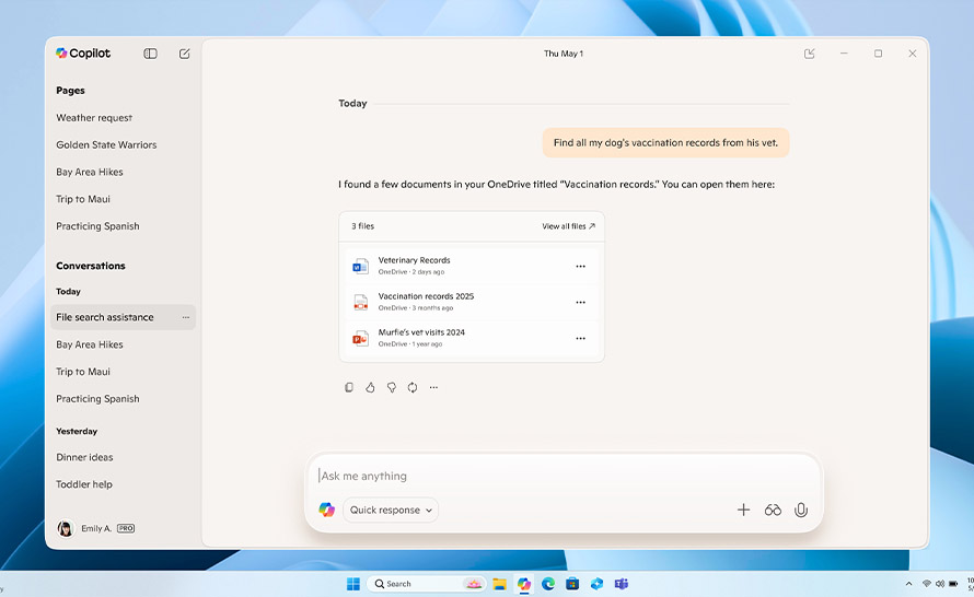 Copilot w Windows może tworzyć dokumenty Office i łączyć się z usługami Google