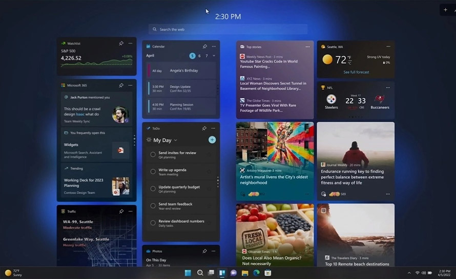 Ekran Start w Windows 8? Nie, to widżety w Windows 11