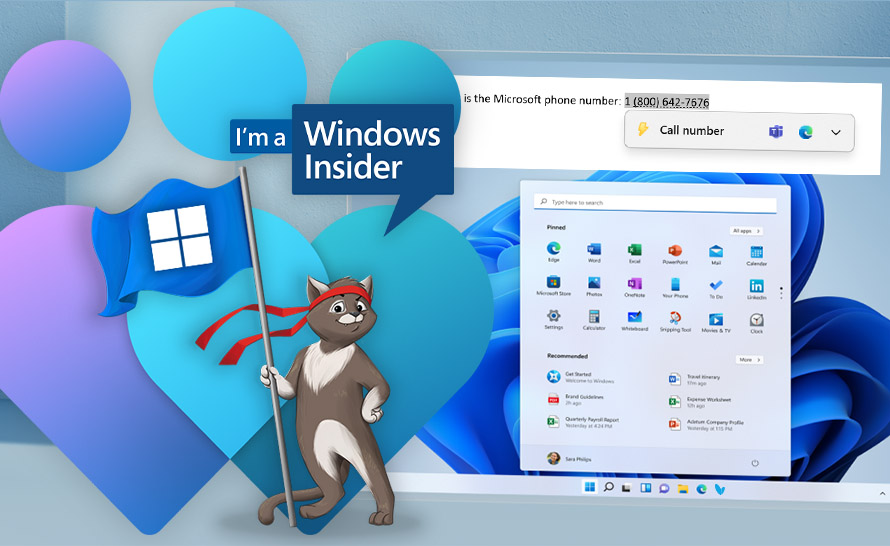 Sugestie działań w Windows 11 Insider Preview (build 25115 w Dev Channel)