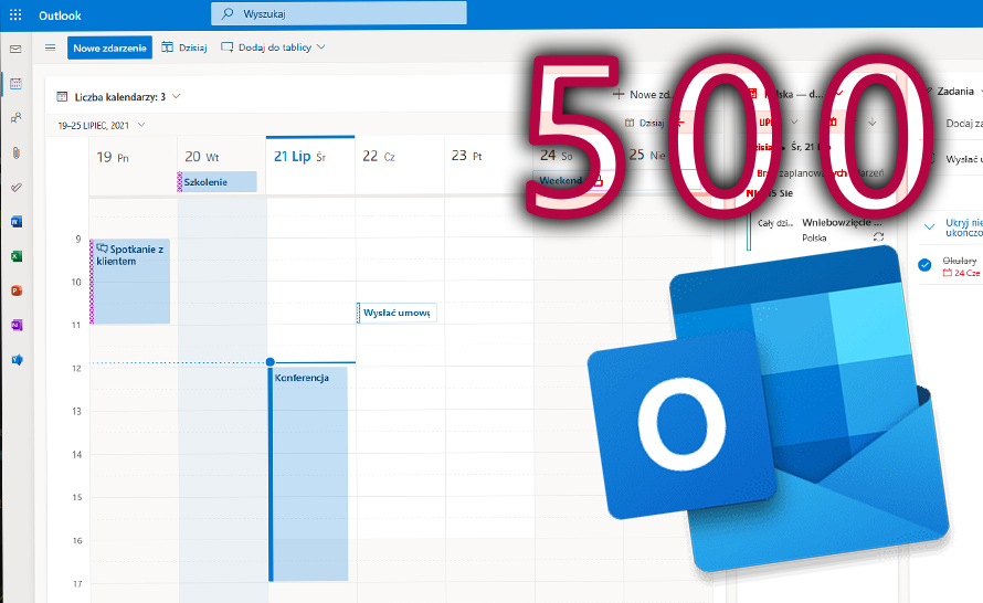 Błąd 500 w Outlook Web App - jak naprawić?
