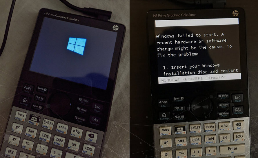 Windows 10 uruchomiony na kalkulatorze