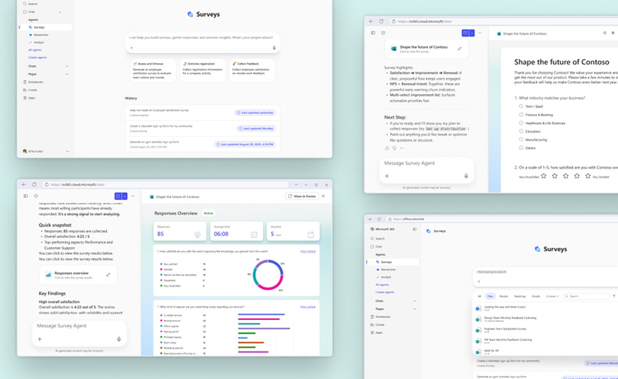 Agent AI do tworzenia ankiet ogólnodostępny w Microsoft 365 Copilot