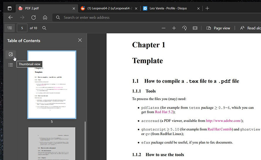 Microsoft Edge wprowadza podgląd miniatur w przeglądarce PDF