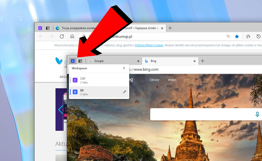 Obszary robocze, czyli nowy sposób grupowania kart w Microsoft Edge