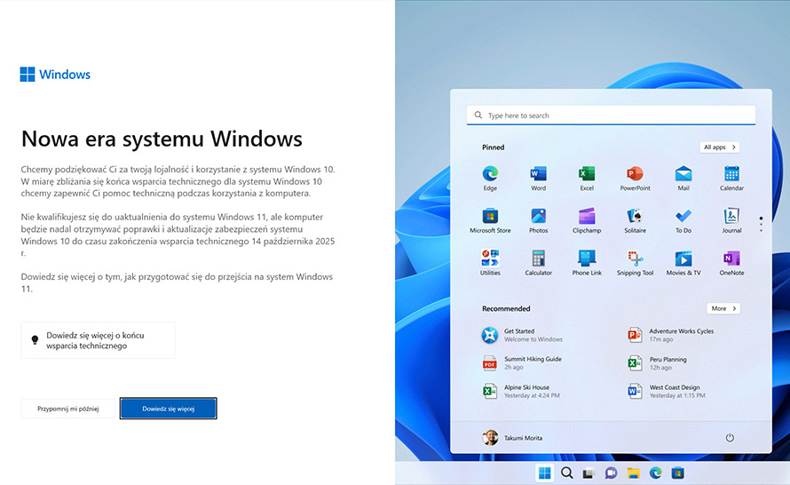 Windows 10 przypomina o końcu wsparcia. To był tydzień z Microsoft 312