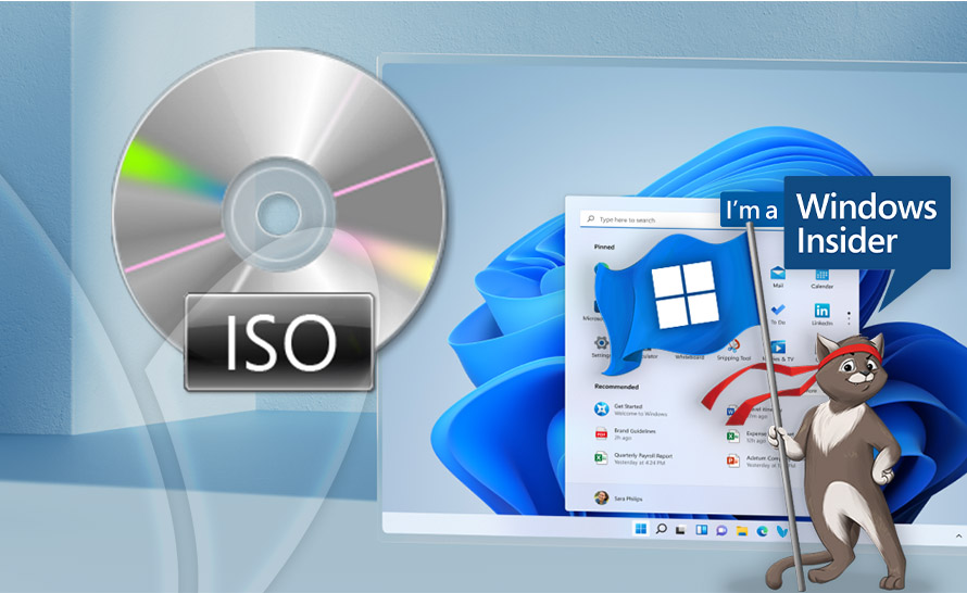 Obraz ISO i kopiowanie z Narratora w Windows 11 (build 27749 w Canary Channel)