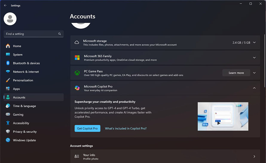 Copilot Pro promuje się w Edge i ustawieniach Windows 11