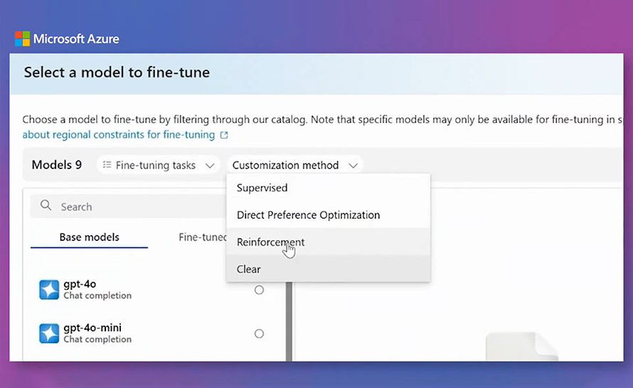Nowe możliwości dostrajania modeli w Azure AI Foundry