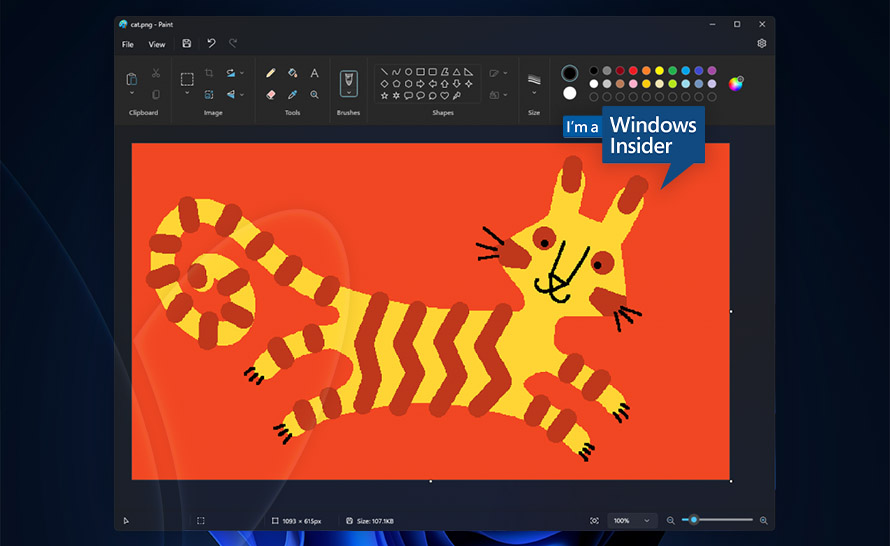 Paint z ciemnym motywem dostępny dla Windows Insiderów w Beta Channel