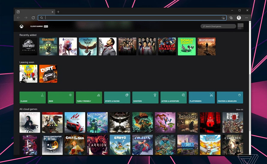 Streaming gier w chmurze Xbox testowany w przeglądarkach