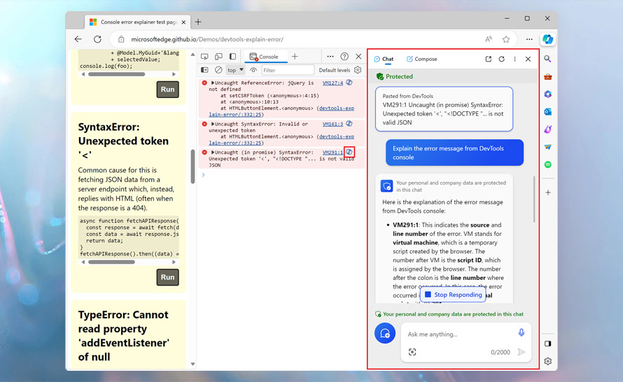 Microsoft Copilot dodany do DevTools w Microsoft Edge