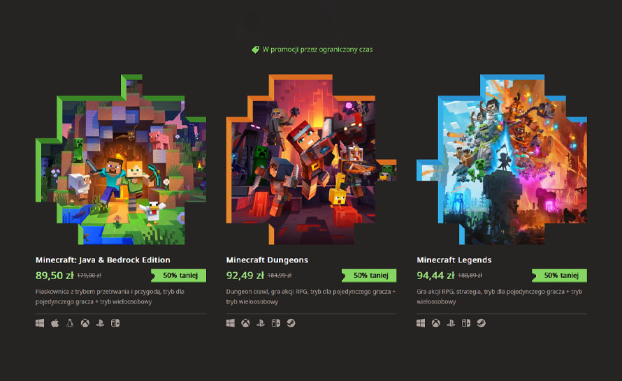 Minecraft 50% taniej w promocji na 15-lecie