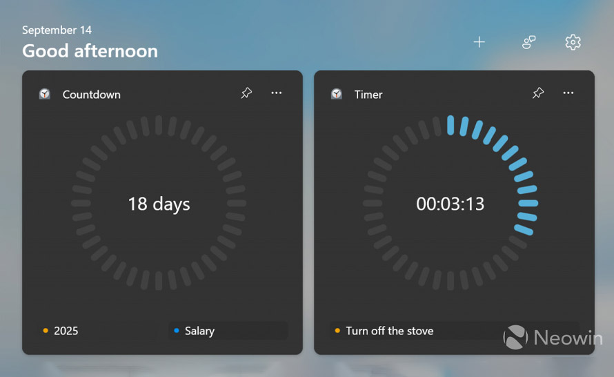 Minutnik i odliczanie dni - nowe widżety w Windows 11
