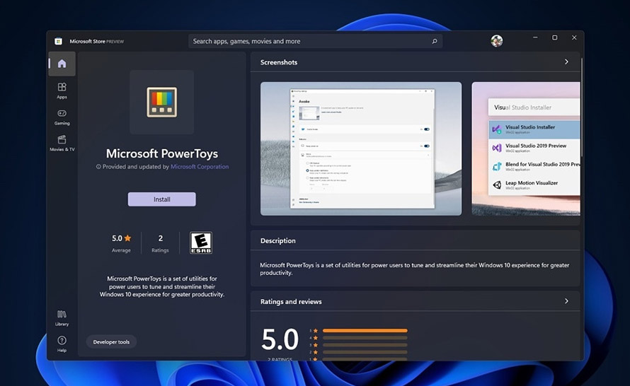 PowerToys wydane w Microsoft Store dla Windows 11