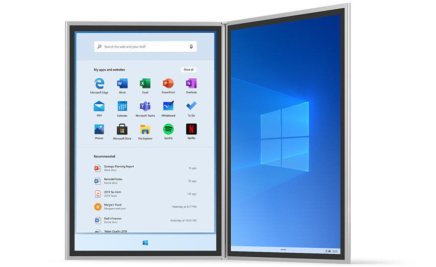 Nowy ekran wstępnej konfiguracji Windows 10X jest bardzo ładny