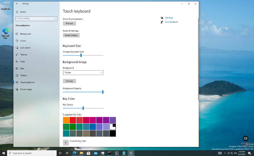 Sporo nowych opcji personalizacji w Windows 10 (build 21337 w Dev Channel)
