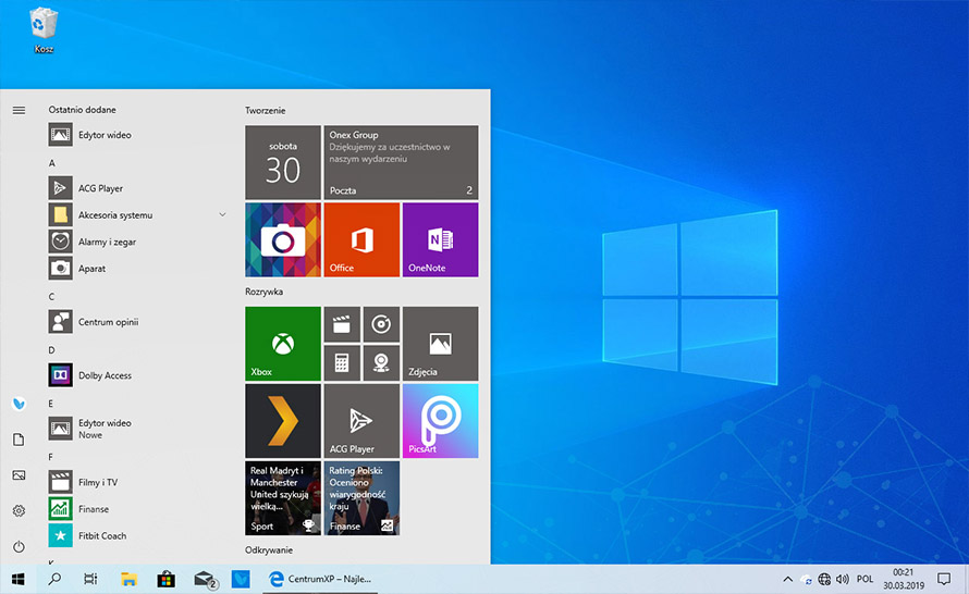 Menu Start w Windows 10 teraz jako oddzielna aplikacja